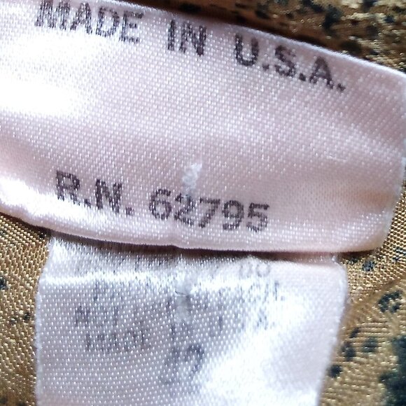 Vintage Gloria Dee Abstract Strokes Gold Polyester Disco Shirt - Picture 5 of 6